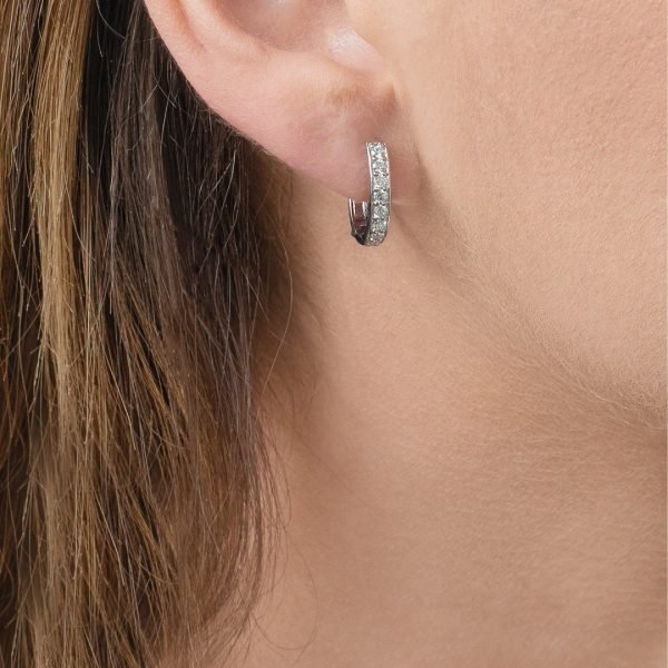 London Road - Diamond Set Hoops - Tustains Jewellers