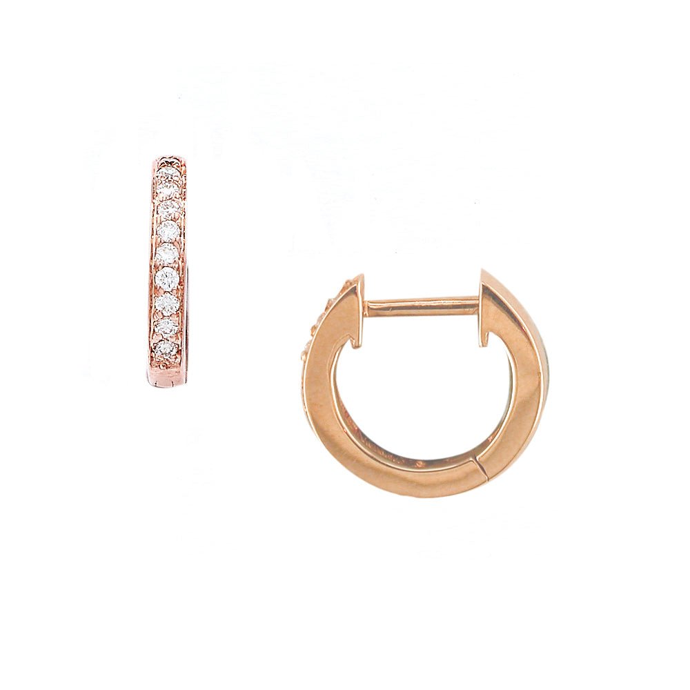 London Road - Rose Gold Diamond Hoops - Tustains Jewellers
