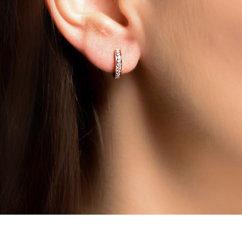 London Road - Rose Gold Diamond Hoops - Tustains Jewellers