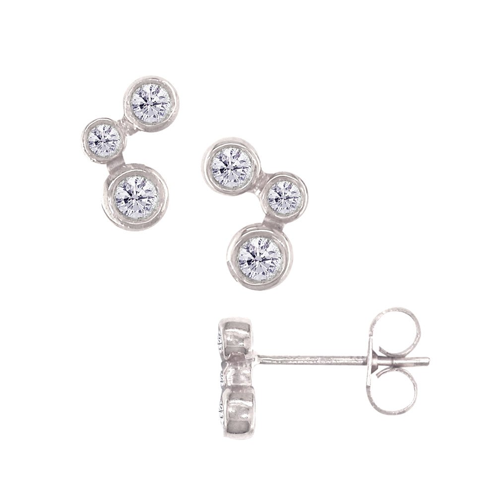 London Road - White Bubble Stud Earrings - Tustains Jewellers