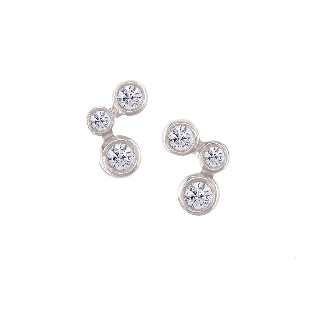 London Road - White Bubble Stud Earrings - Tustains Jewellers