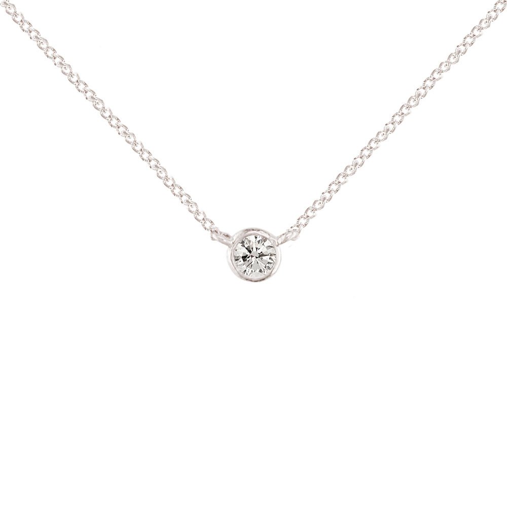 London Road - White Solitaire Raindrop Pendant - Tustains Jewellers