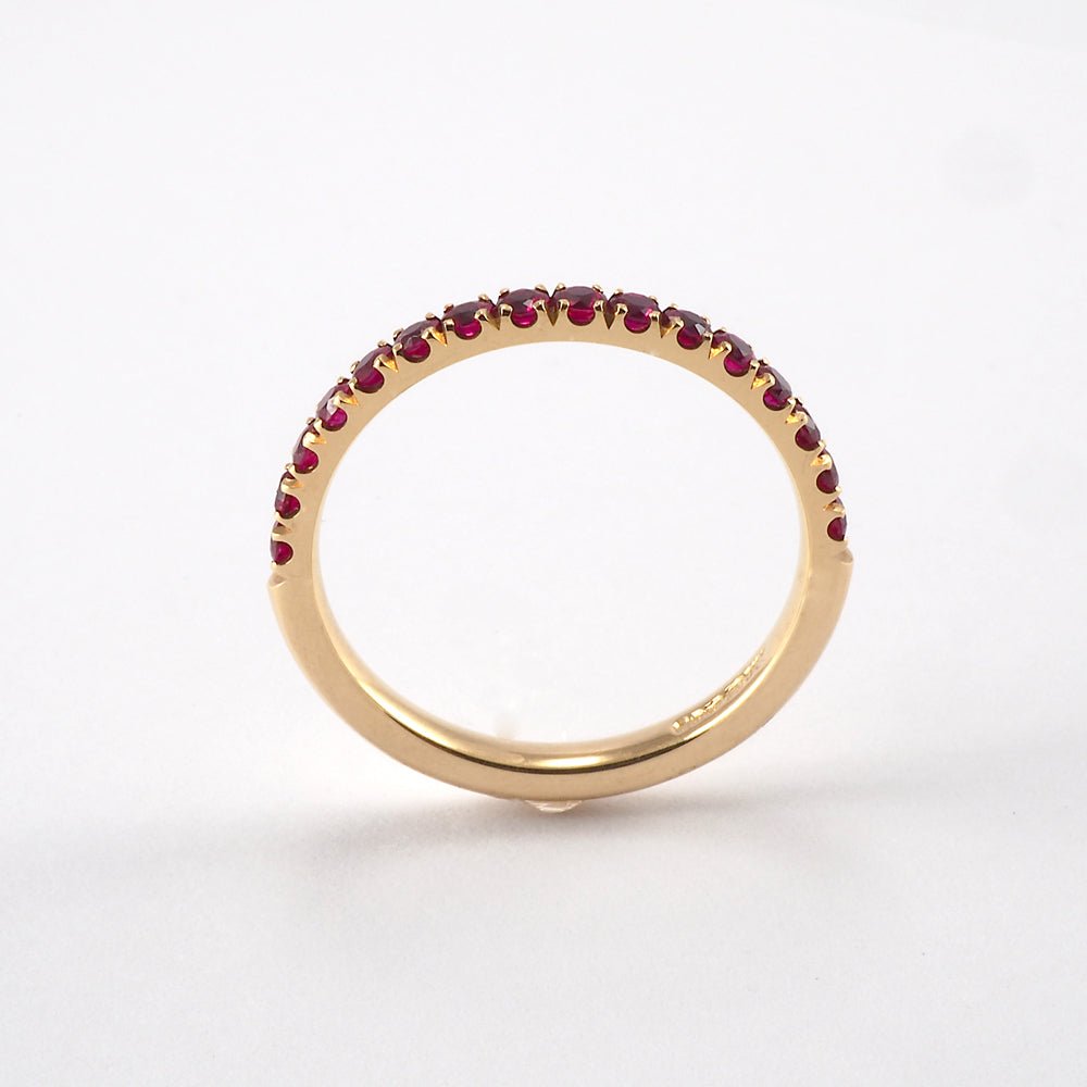 Yellow Gold Ruby Half Eternity Ring - Tustains Jewellers