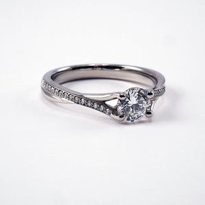 Solitaire with Cross over Diamond Shoulders - 0.57ct