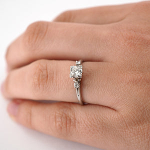 Vintage Solitaire with Diamond shoulders