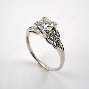 Vintage Solitaire Ring with Decorative shoulders