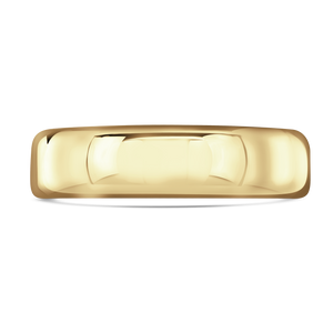 Yellow Gold Lighter Softened Flat Court 4mm - 6mm
