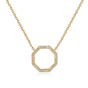 Yellow Gold Geometric Necklace