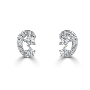 Swirl Diamond Stud Earrings