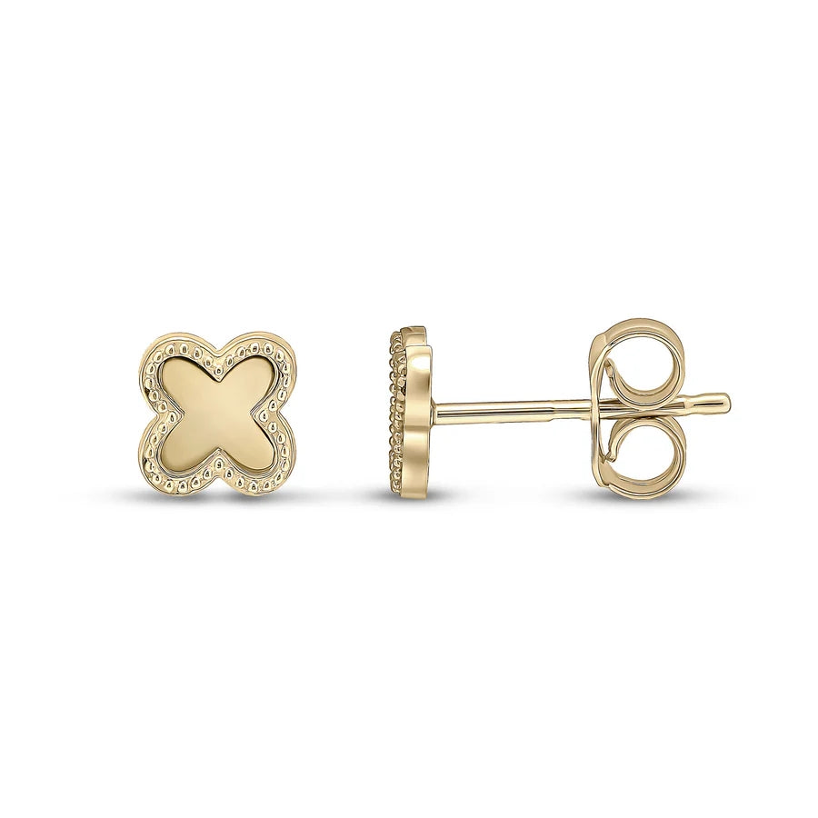 Beaded Clover Stud Earrings