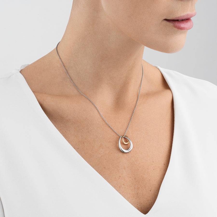 Georg Jensen - OFFSPRING Necklace with Pendant, Silver and Rose Gold