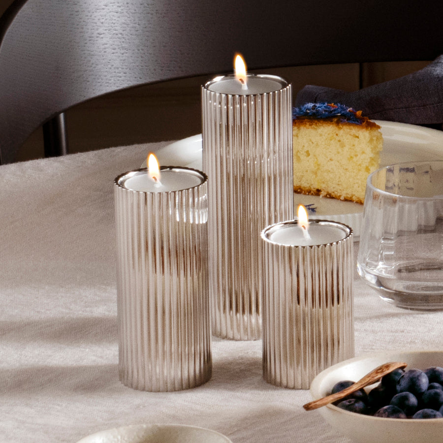 Georg Jensen - BERNADOTTE Tealight/Taper Candle Holder set, 3 pcs