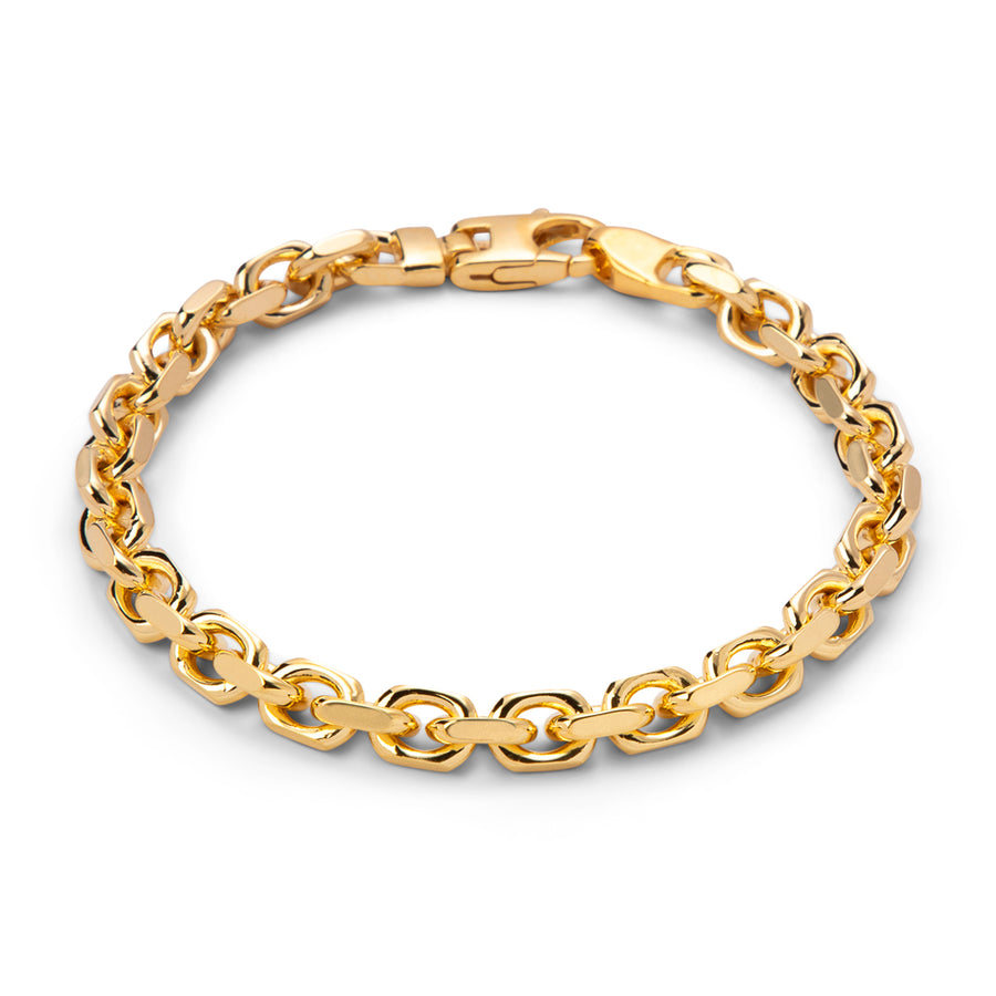 Gold Plated Diamond Cut Rolo Bracelet