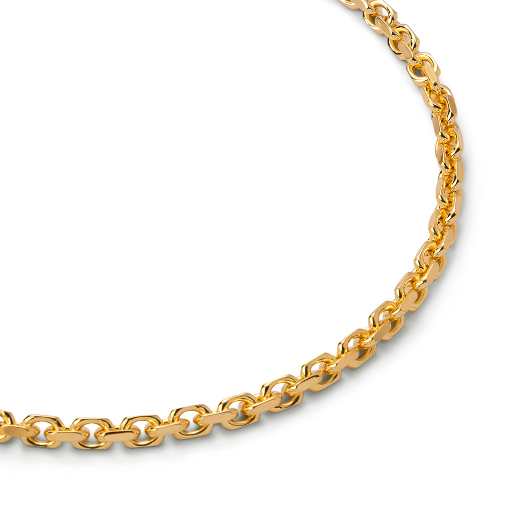 Gold Plated Diamond Cut Rolo Necklace