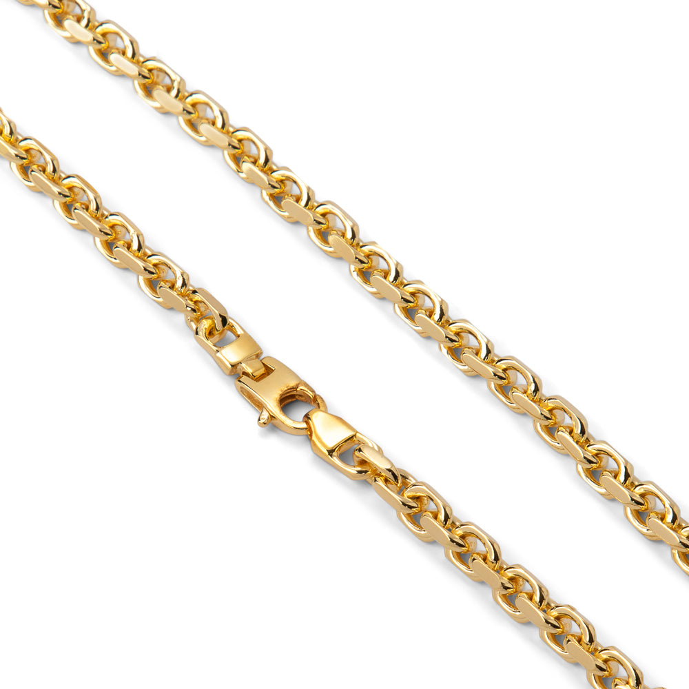 Gold Plated Diamond Cut Rolo Necklace
