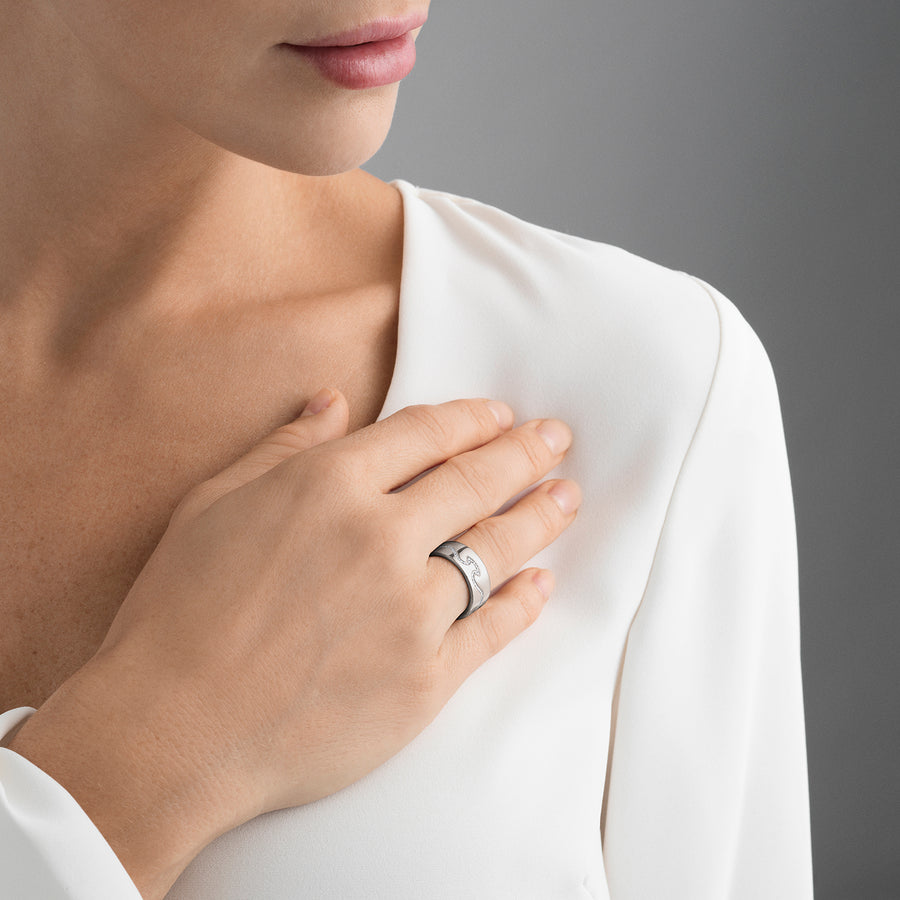 Georg Jensen - FUSION End Ring, White Gold Diamond Set