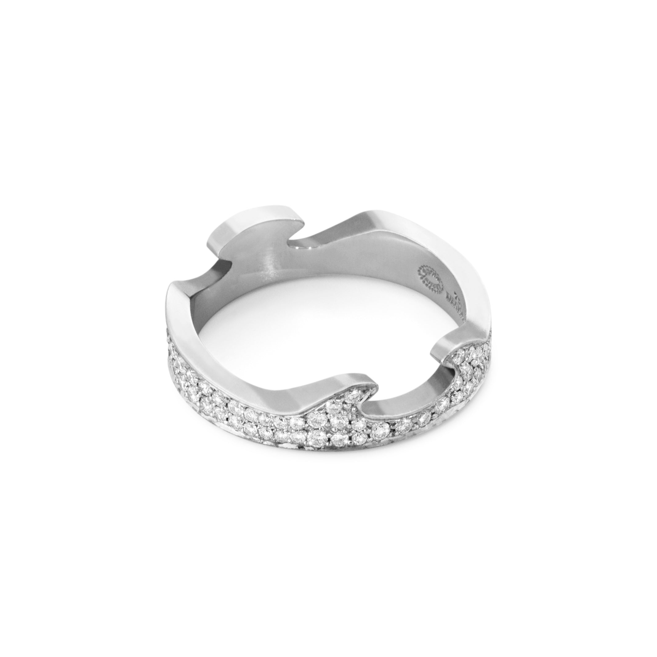 Georg Jensen - FUSION End Ring, White Gold Diamond Pavé-set