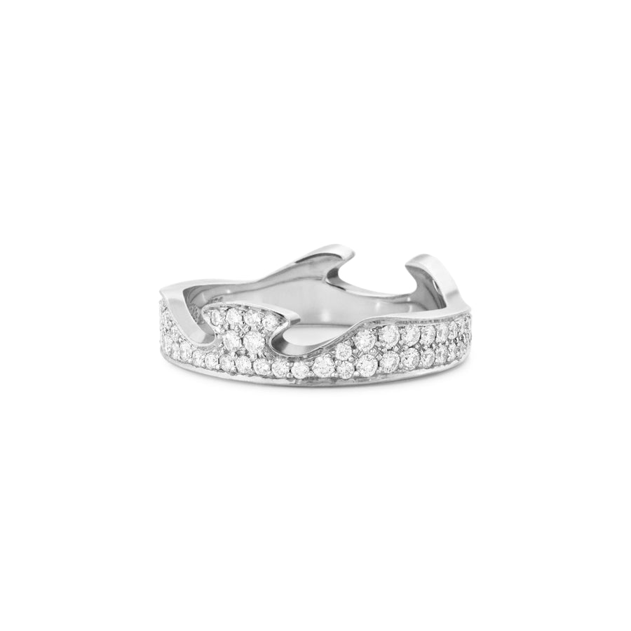 Georg Jensen - FUSION End Ring, White Gold Diamond Pavé-set