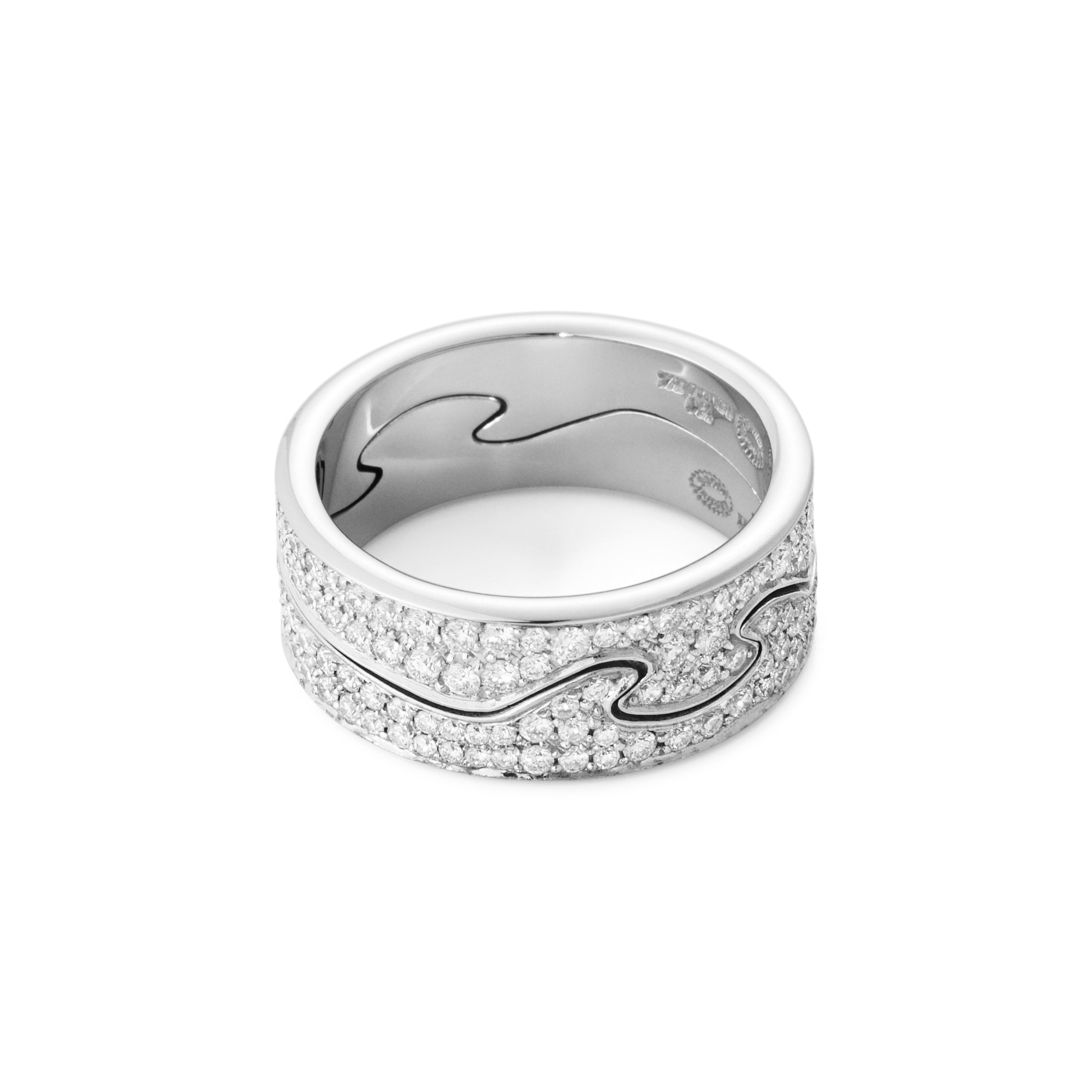 Georg Jensen - FUSION End Ring, White Gold Diamond Pavé-set
