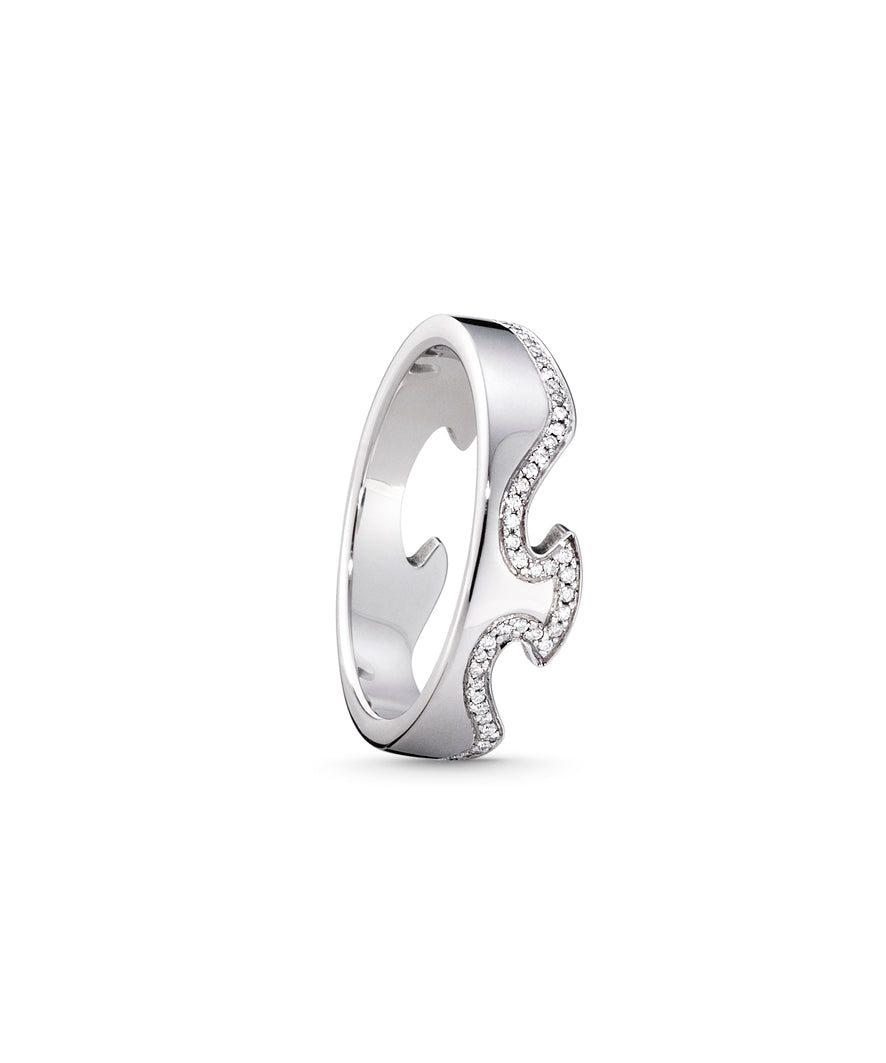Georg Jensen - FUSION End Ring, White Gold Diamond Set