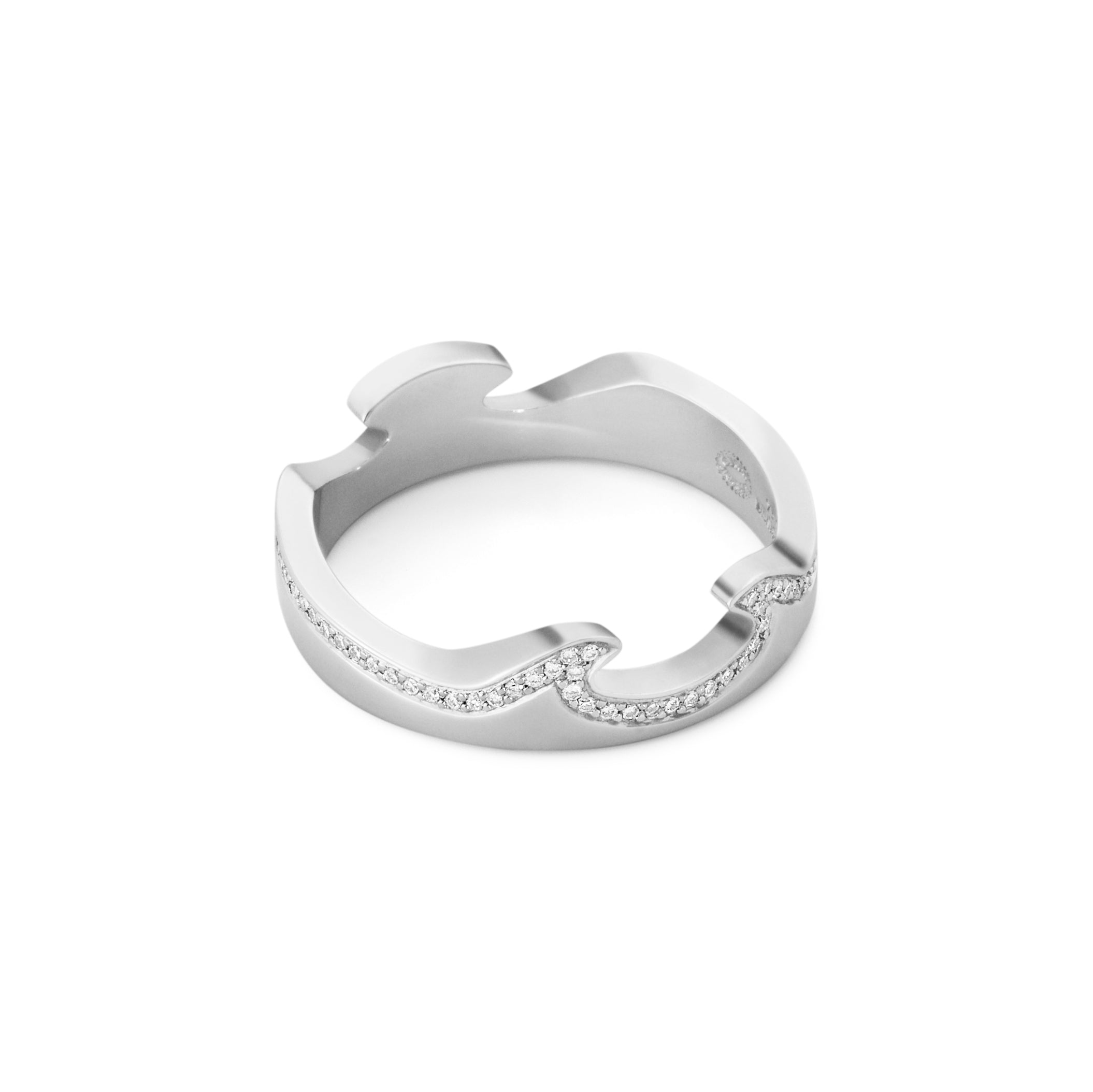 Georg Jensen - FUSION End Ring, White Gold Diamond Set