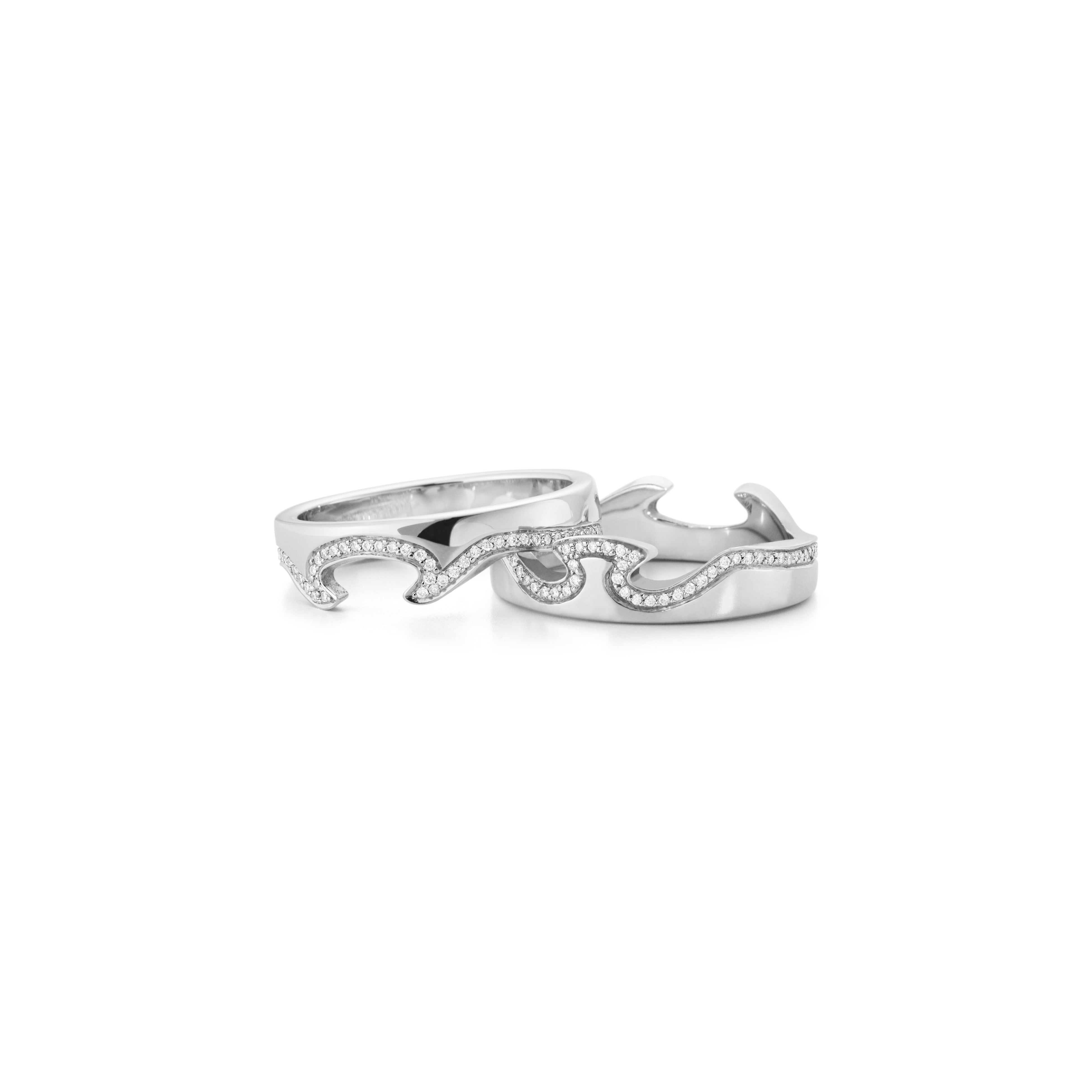 Georg Jensen - FUSION End Ring, White Gold Diamond Set