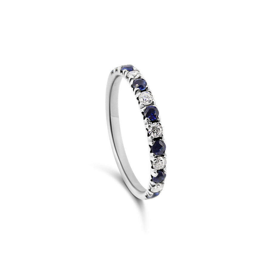 Sapphire and Diamond Half Eternity Ring