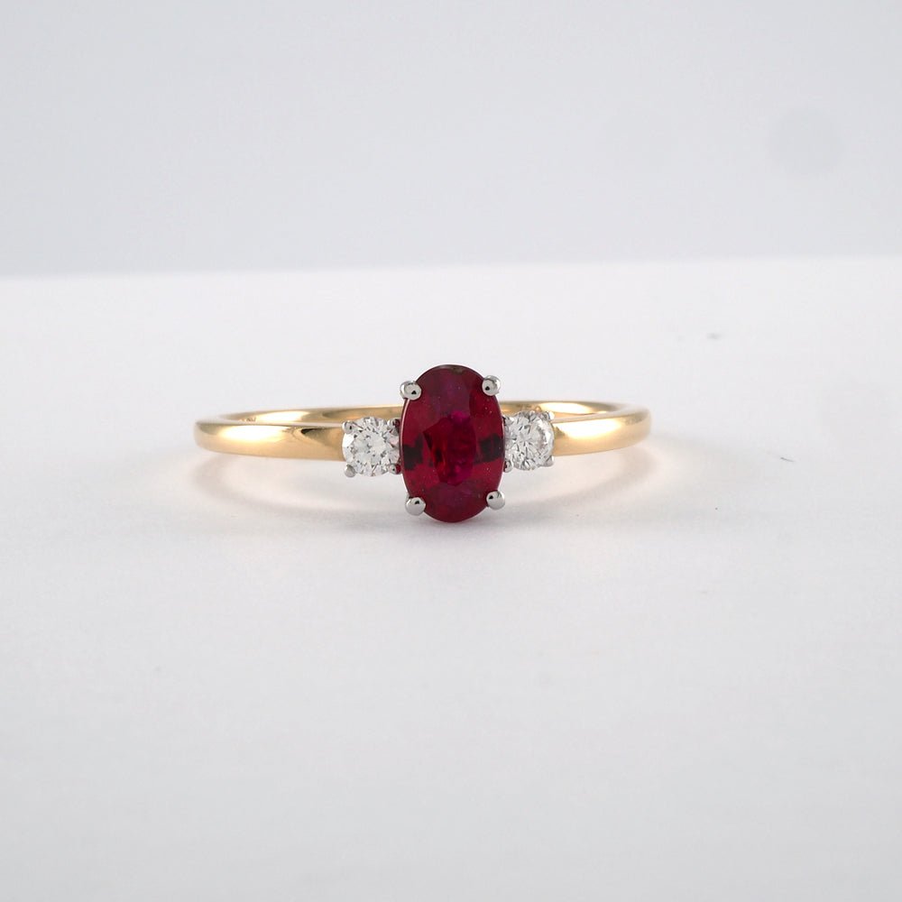 3 Stone Ruby Ring - Tustains Jewellers