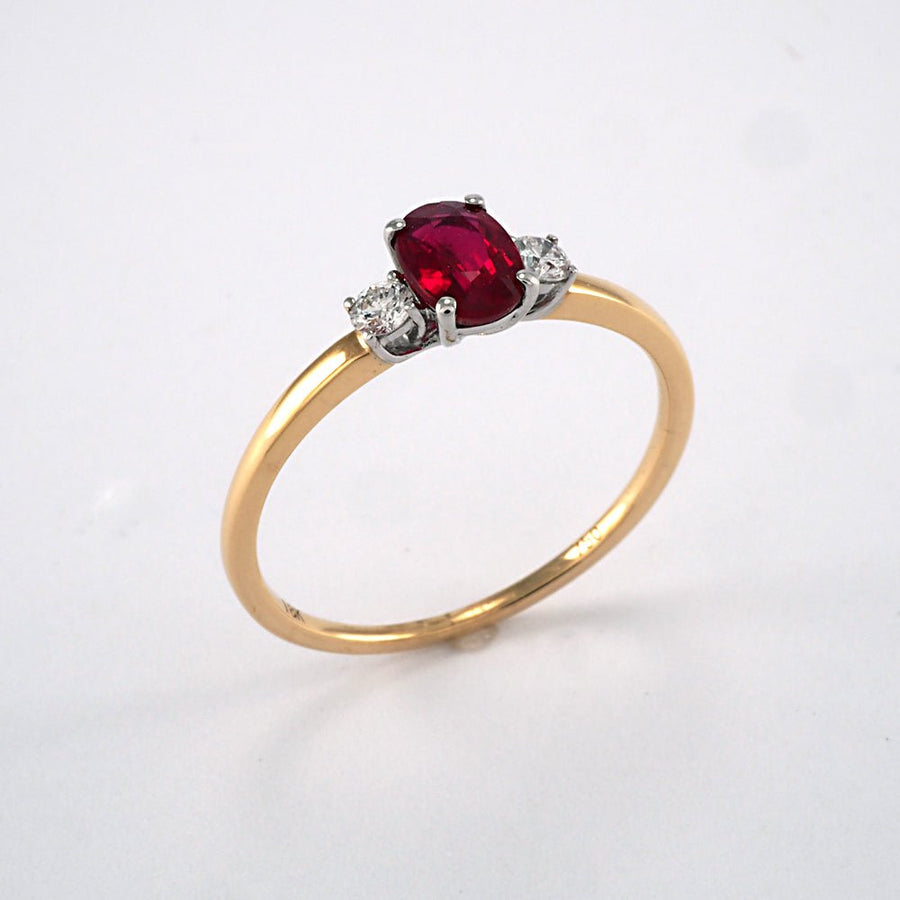 3 Stone Ruby Ring - Tustains Jewellers