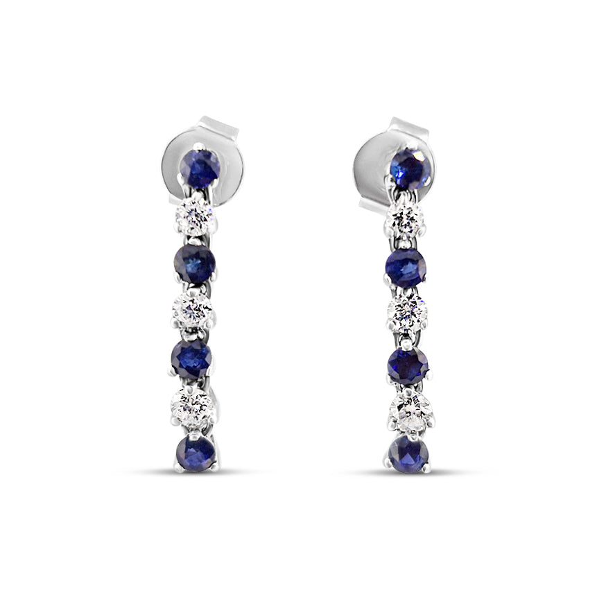 Sapphire and Diamond Drop Earrings
