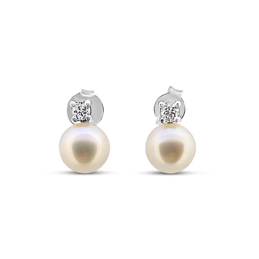 Akoya Pearl and Diamond Studs