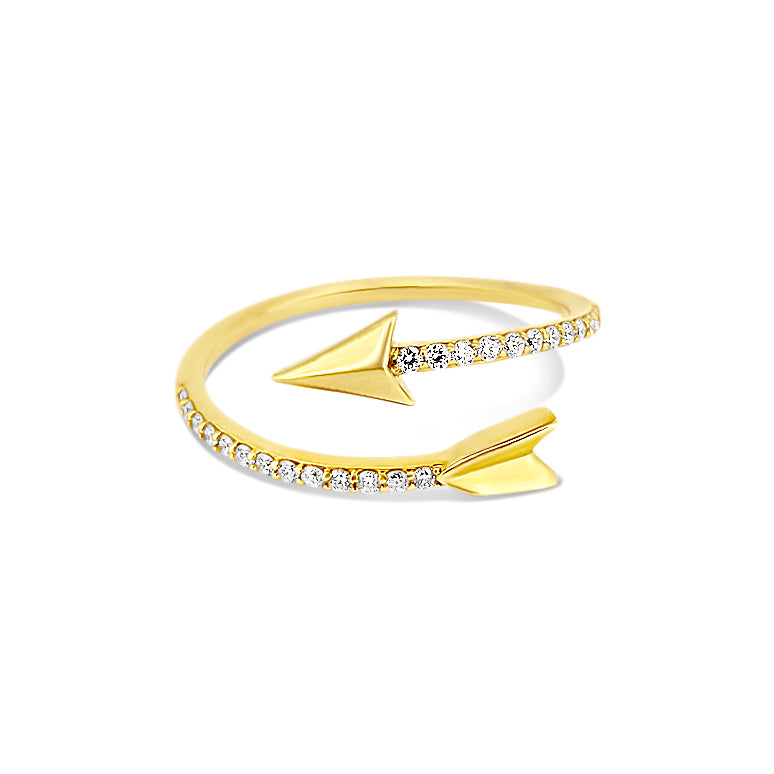 Arrow Ring with Diamonds