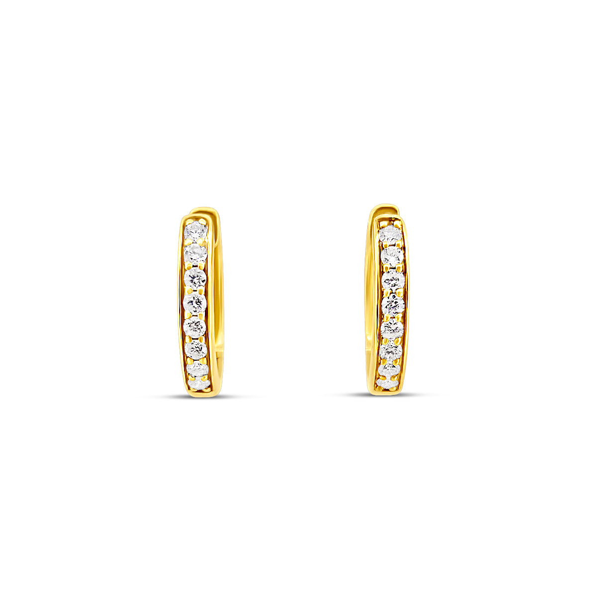 Diamond Set Hoop Earrings (Yellow Gold)