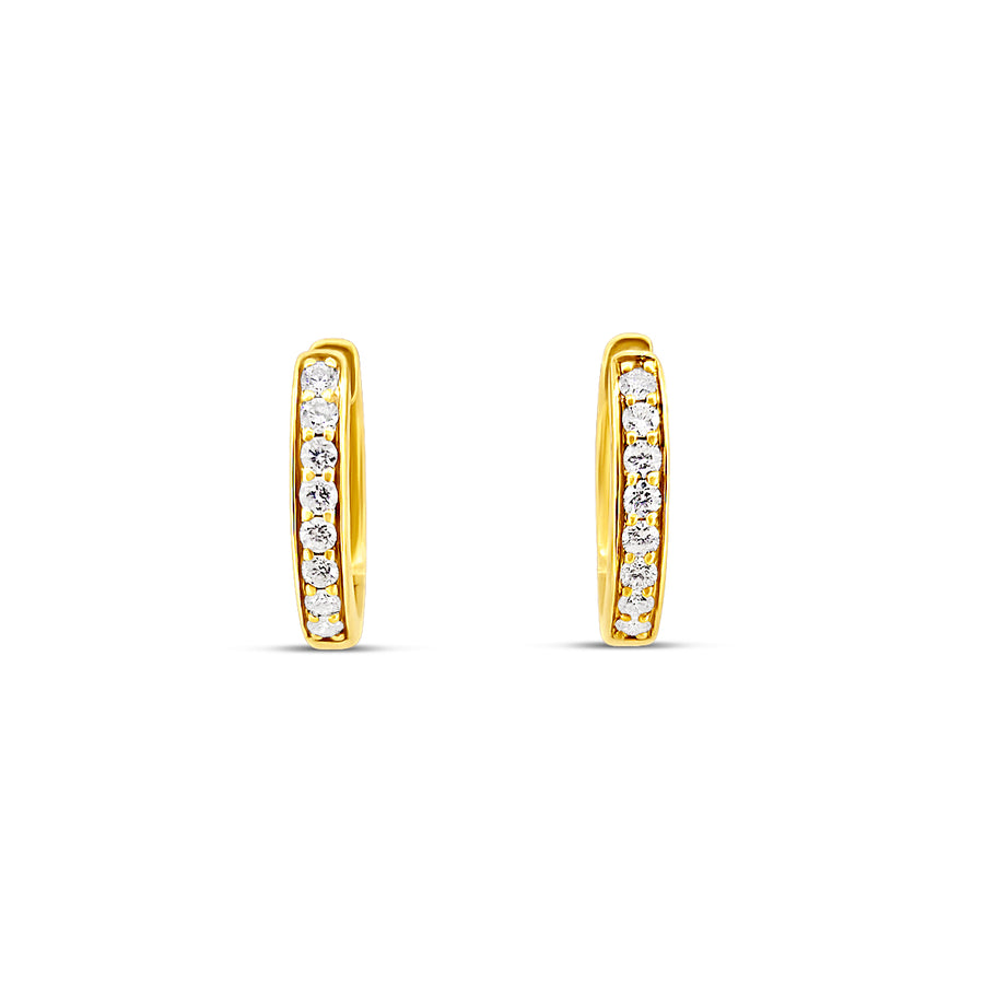 Diamond Set Hoop Earrings (Yellow Gold)