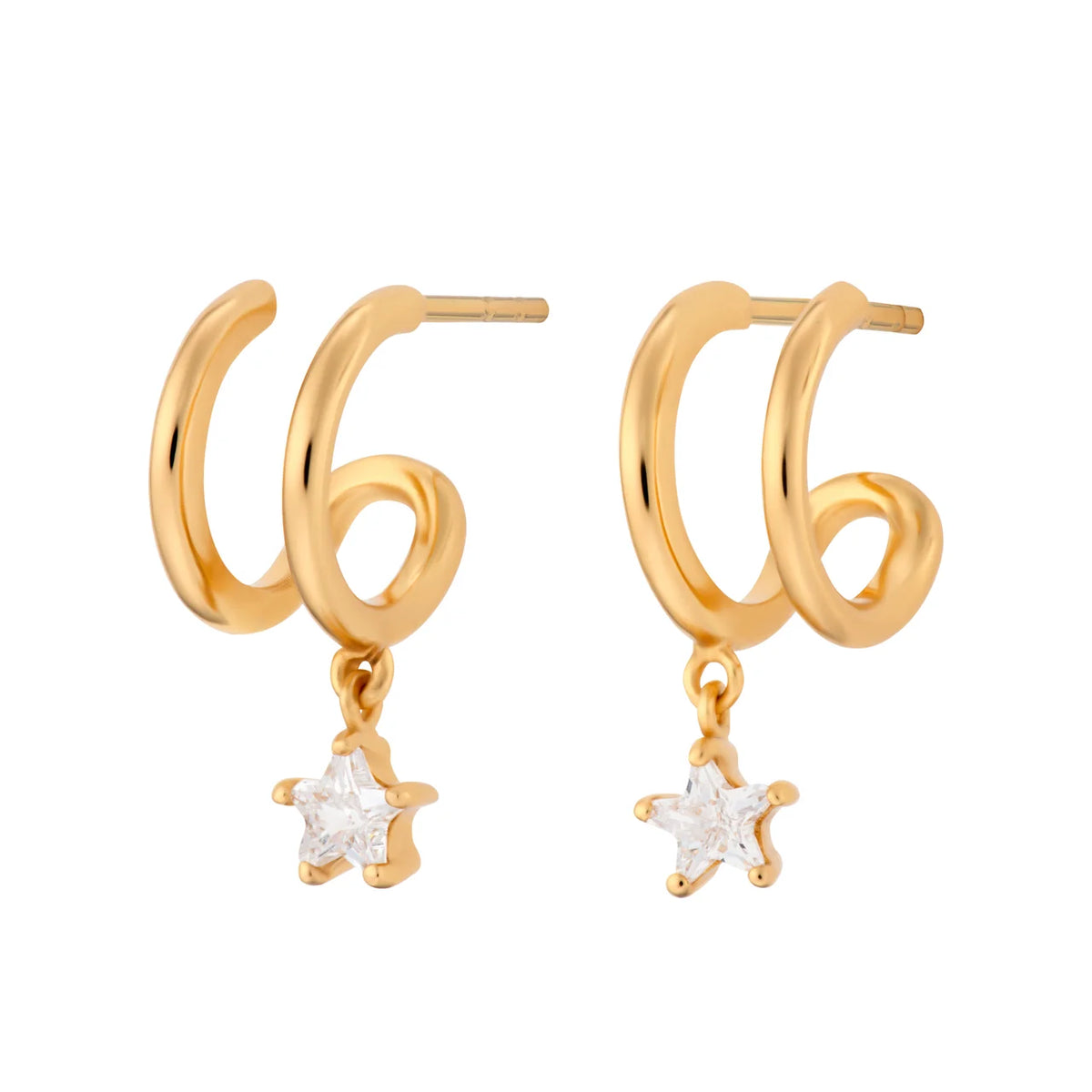 Scream Pretty Illusion Hoop Earrings with Star Drop