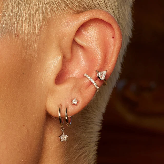 Scream Pretty Illusion Hoop Earrings with Star Drop