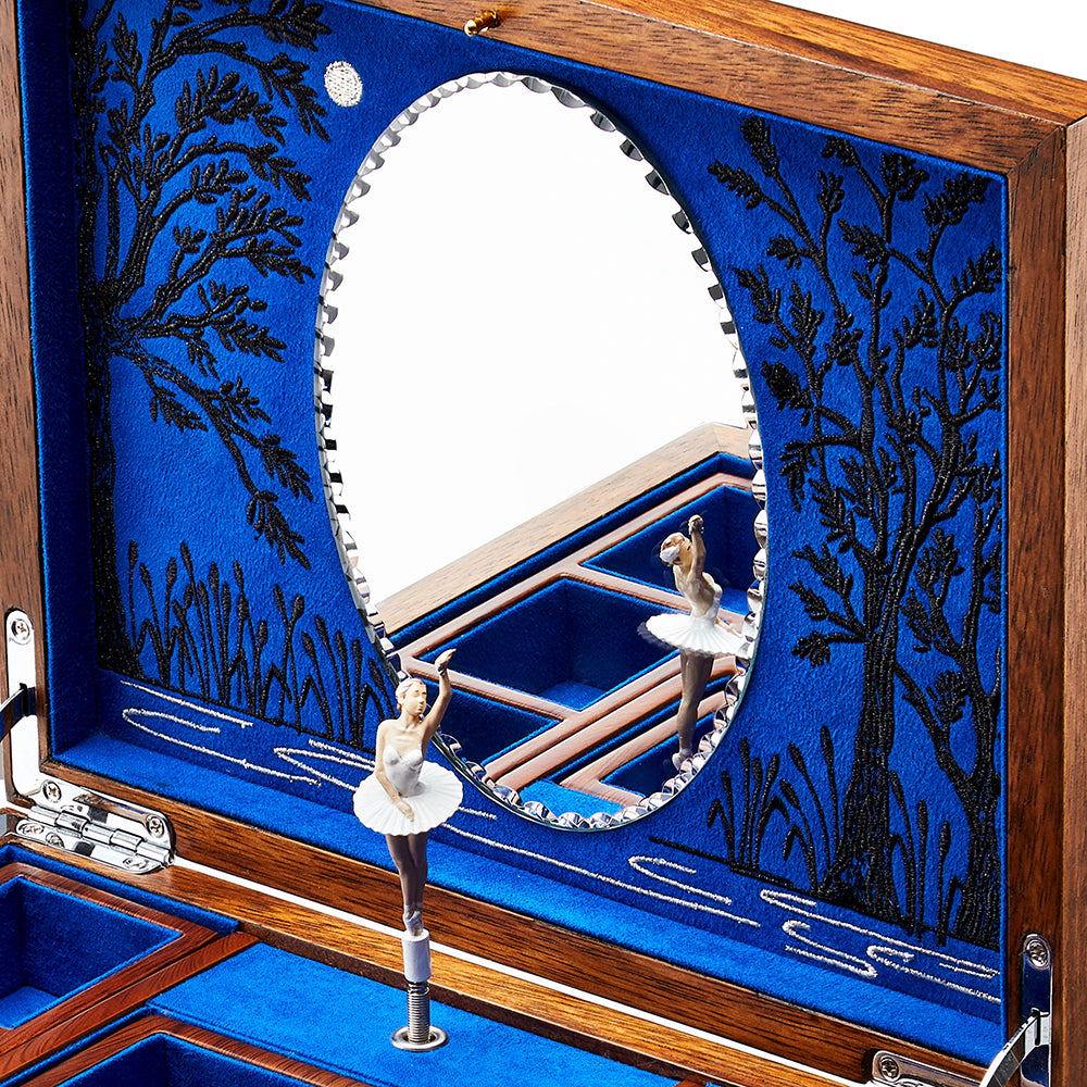 Wolf -  Swan Lake Walnut Ballet Musical Jewellery Box