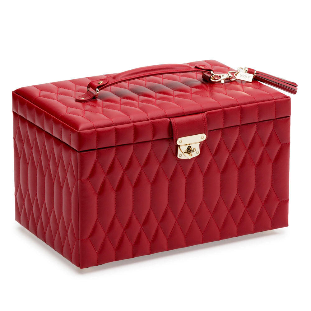 Wolf - Caroline Large Jewellery Case Red
