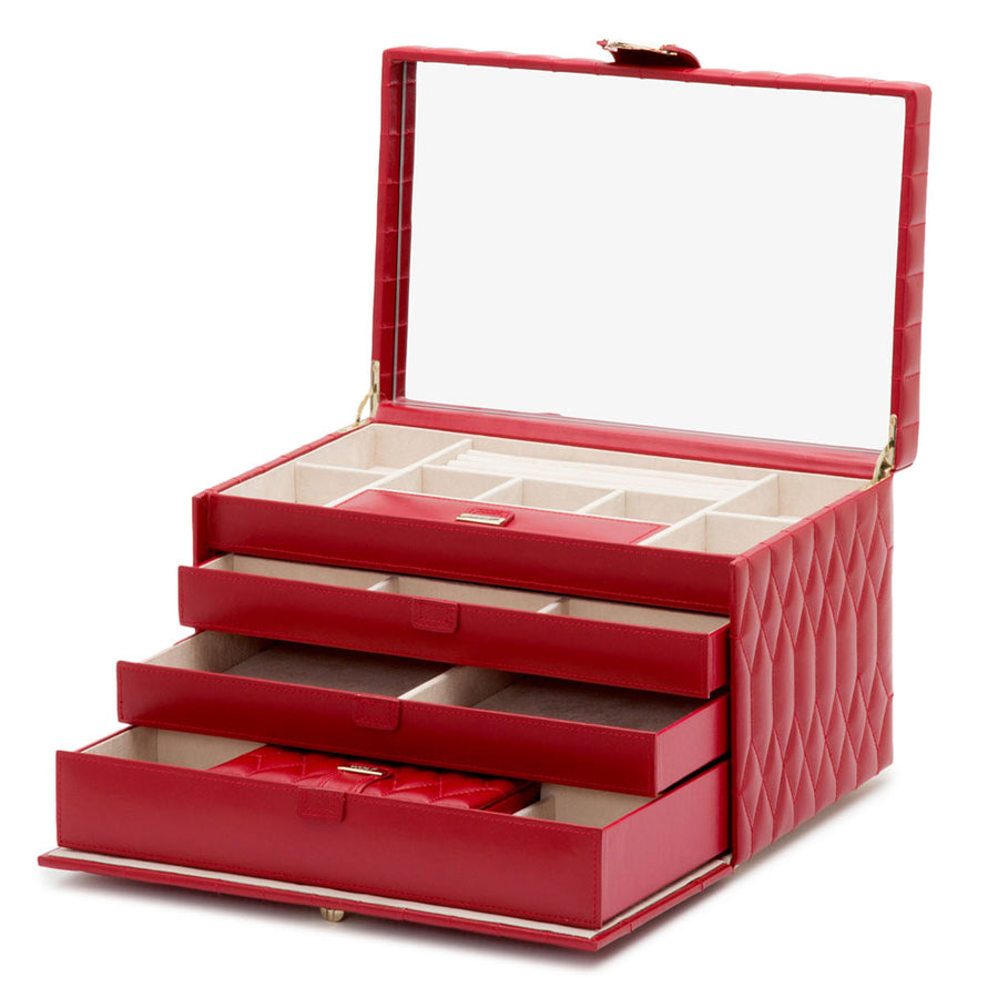 Wolf - Caroline Large Jewellery Case Red