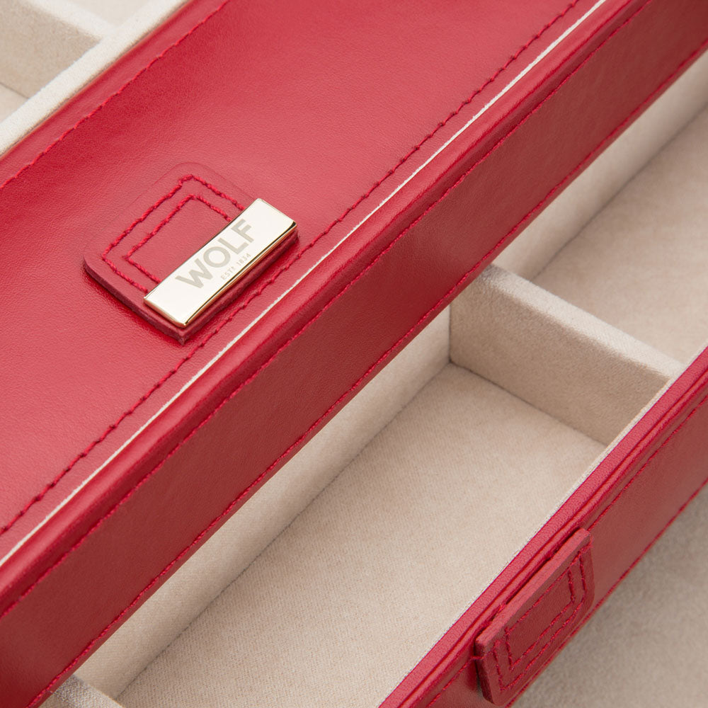Wolf - Caroline Large Jewellery Case Red