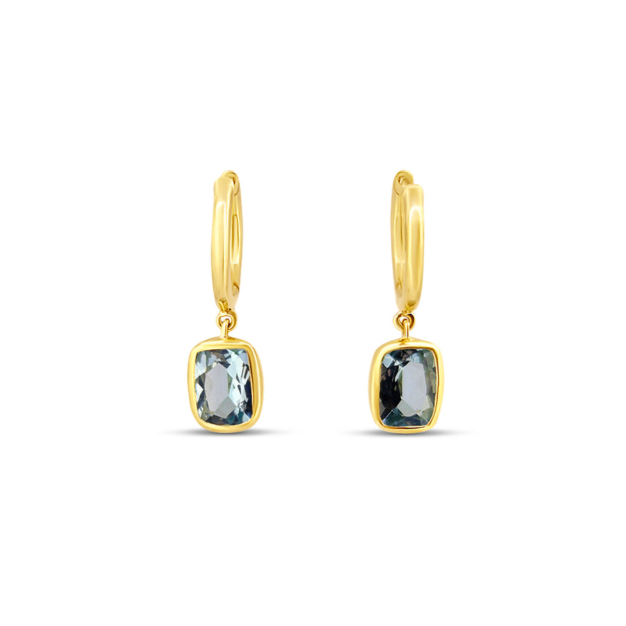 Blue Topaz Hoop Earrings