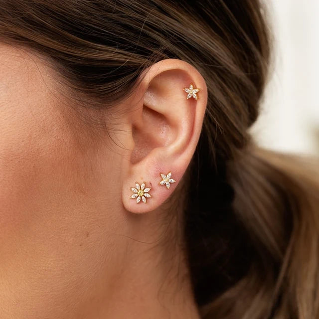 Scream Pretty Sparkling Teeny Flower Flat Back Earring