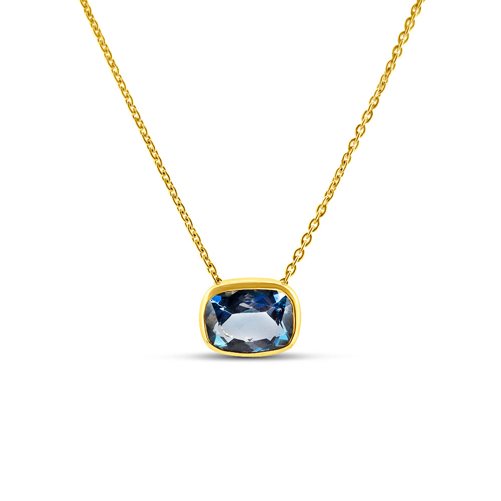 Blue Topaz Rubbover Pendant