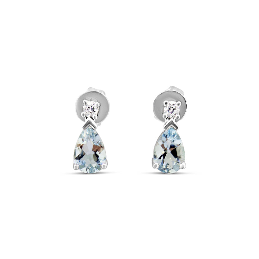 Aquamarine and Diamond Earrings
