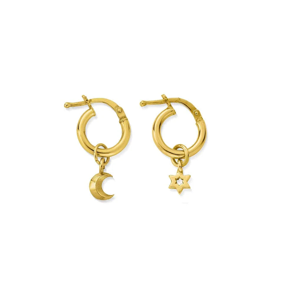 Gold Wisdom and Guidance Small Hoop Earrings