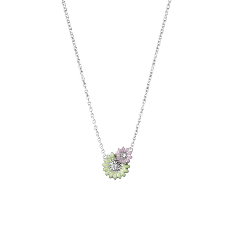 Georg Jensen - Daisy Green & Pink Pendant - Tustains Jewellers