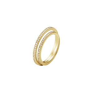 Georg Jensen - Double Pave Halo Ring - Tustains Jewellers