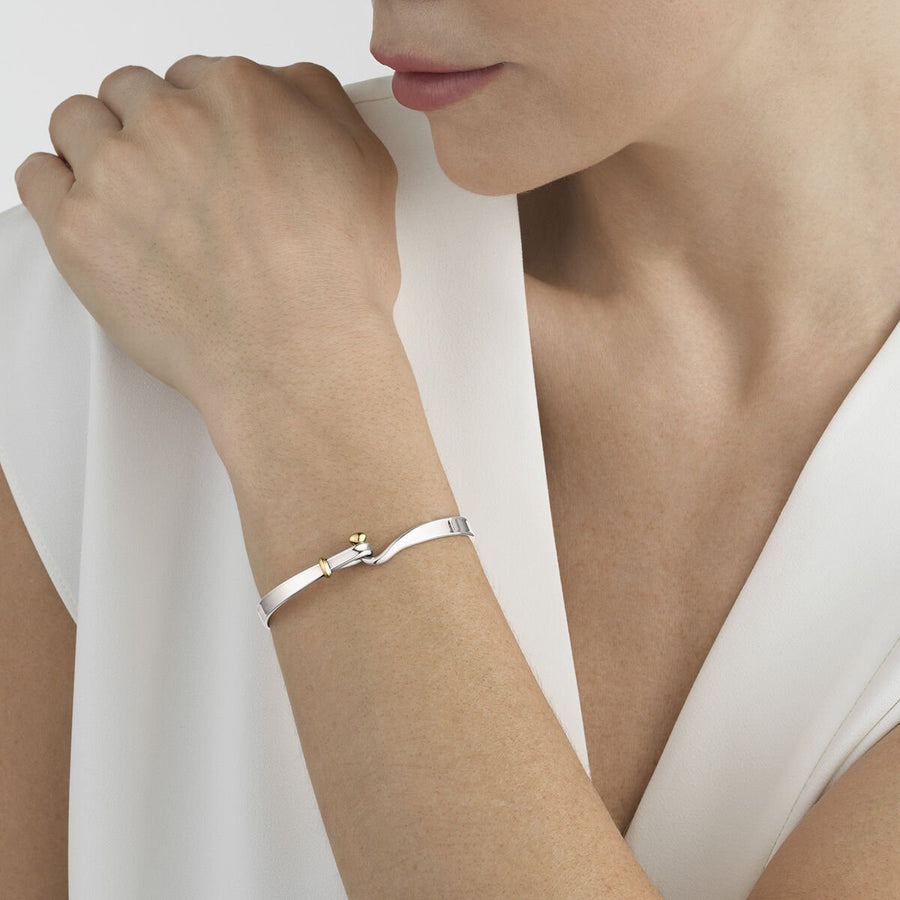 Georg Jensen - Torun Silver & Yellow Gold Bangle - Tustains Jewellers