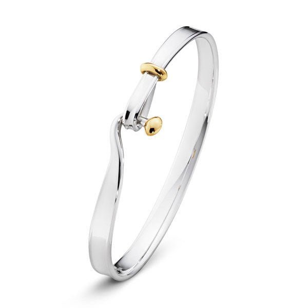 Georg Jensen - Torun Silver & Yellow Gold Bangle - Tustains Jewellers