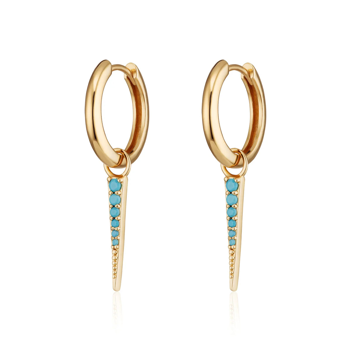 Scream Pretty Turquoise Spike Charm Hoop Earrings